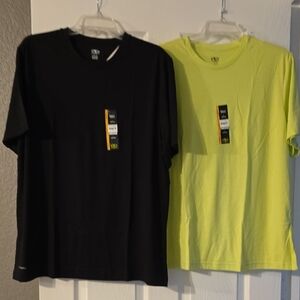 Athletic Works Black and Lime Short Sleeve Tees 2 Pack